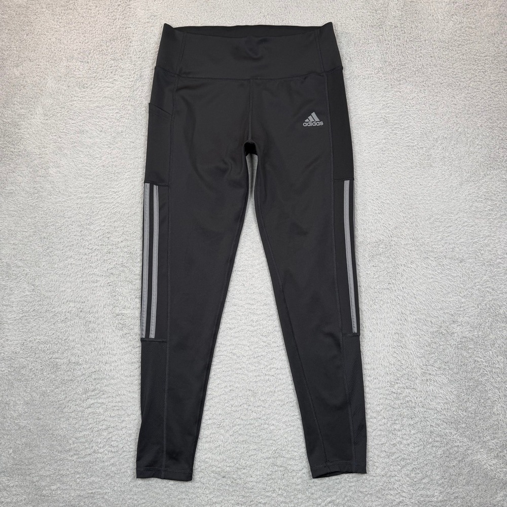 Adidas Primegreen Aeroready Black High Rise Leggings Side Pocket Womens Large